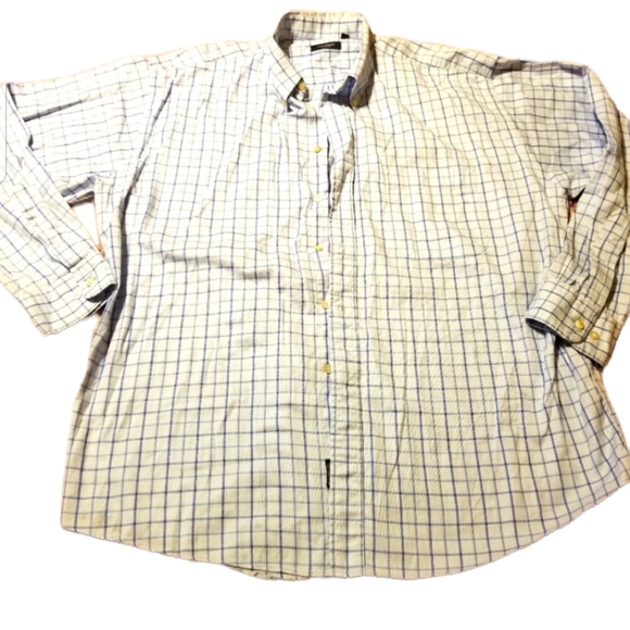 Burberry Shirt Mens XL Button Up Plaid Blue White Long Sleeve Luxury Preppy
